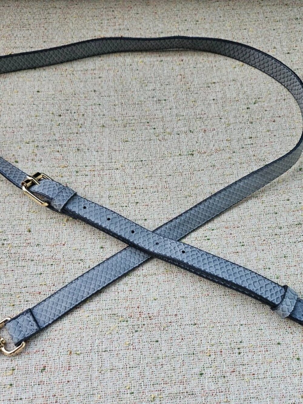 Replacement Strap for Bag Purse Gray Faux Leather Animal Pattern Adjustable - Picture 2 of 10